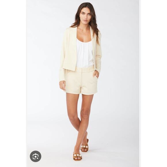 sundays by We Are Sundays Felicity Blazer Cotton Blend In Vanilla Cropped sz. 0 - Picture 1 of 5